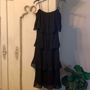 Black Tiered Off the Shoulder Dress